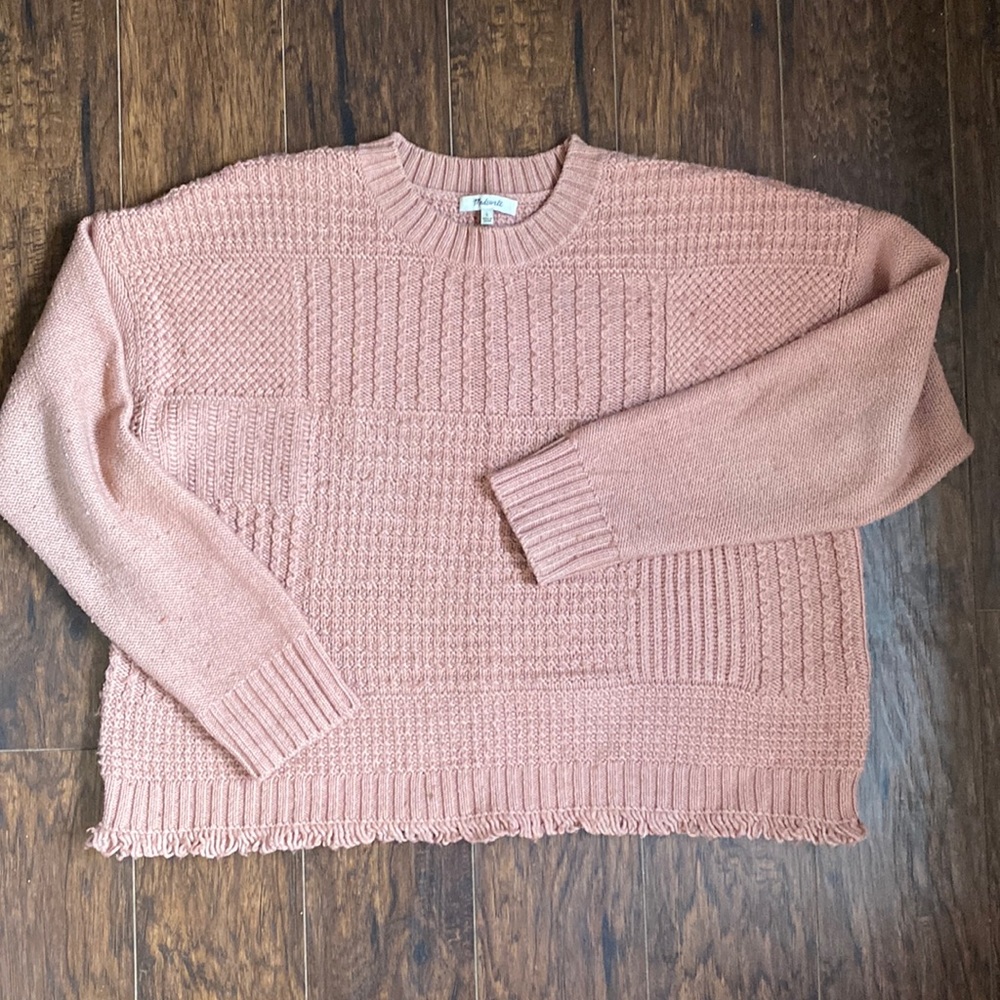 Madewell Stichmix Pullover Sweater Pink